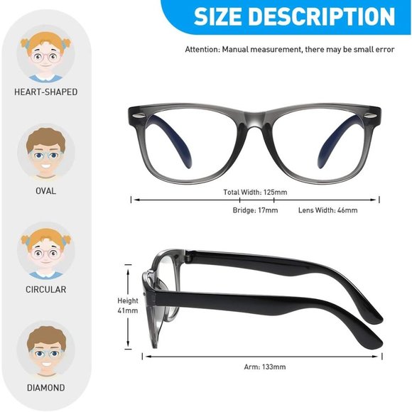 Kids Blue Light Blocking Glasses girls boys computer video gaming glasses - Picture 6 of 7